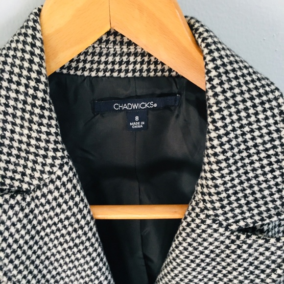 Chadwicks Tweed Houndstooth Blazer Size 8 - Picture 4 of 8
